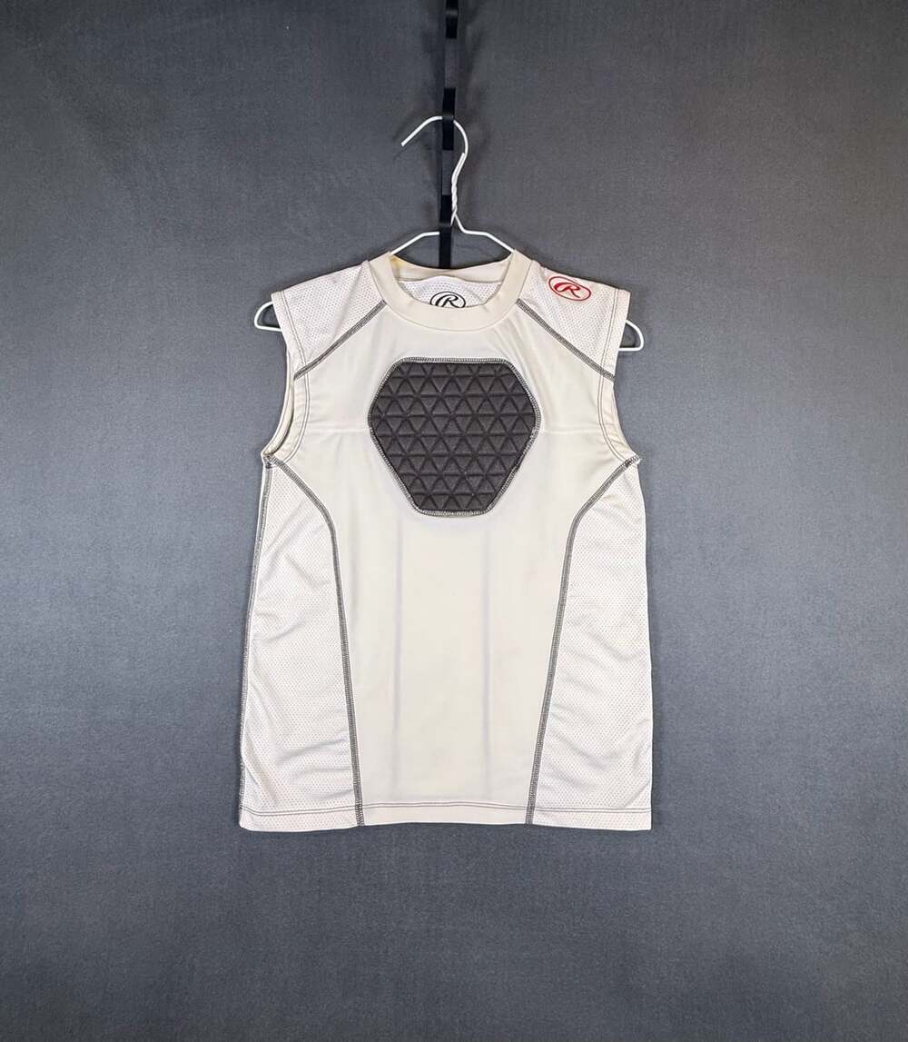Rawlings Youth XL D-Flexion Heart Protection Compression Undershirt White Grey - Picture 1 of 6